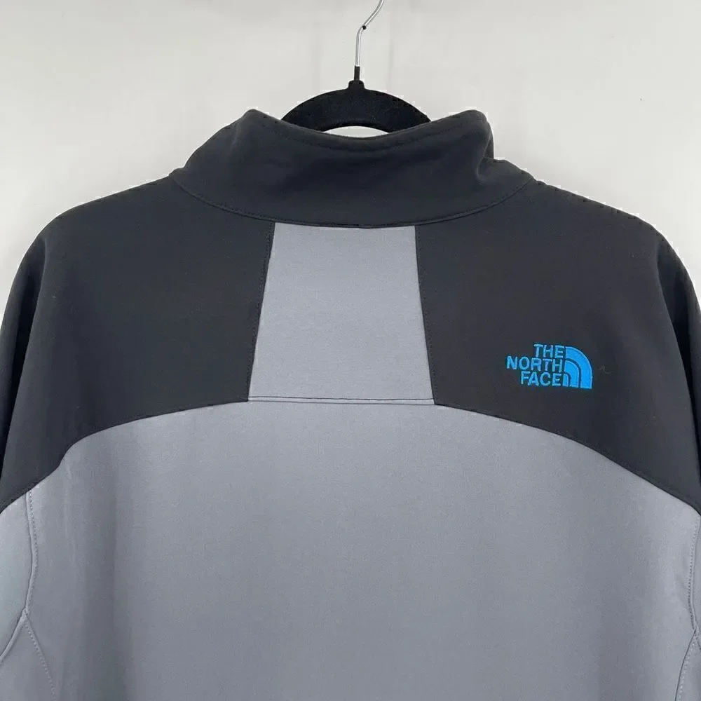 The North Face Gray Black Blue Liner Full Zip Softrock Jacket Size Large